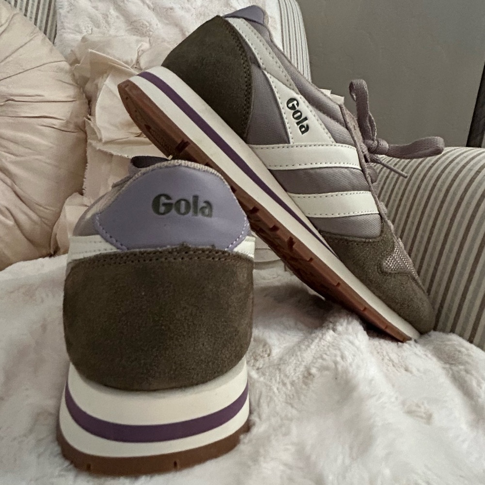Gola Daytona Gray, Khaki and Purple Sneakers Size 8